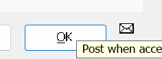 MoneyWorks post and print icons on the sales invoice window