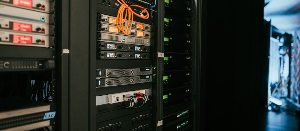 Server rack used for business data backup